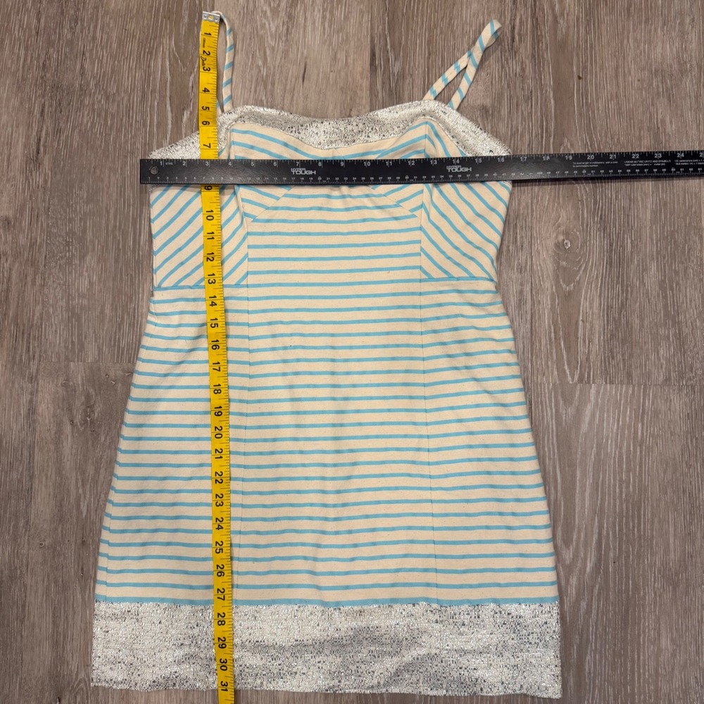 Lilly Pulitzer Remi Size 10 Striped Metallic Trim Cami Mini Dress - Picture 10 of 10